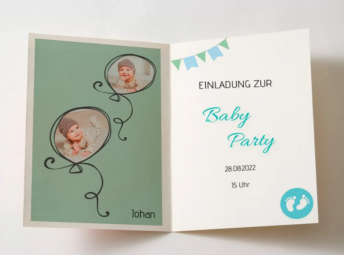 Geburtsfeier, Baby Party, Klappkarte