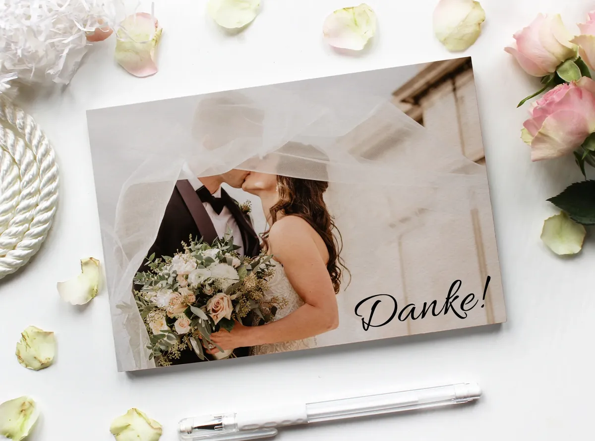 Deine eigenen Hochzeits Dankeskarten gestalten