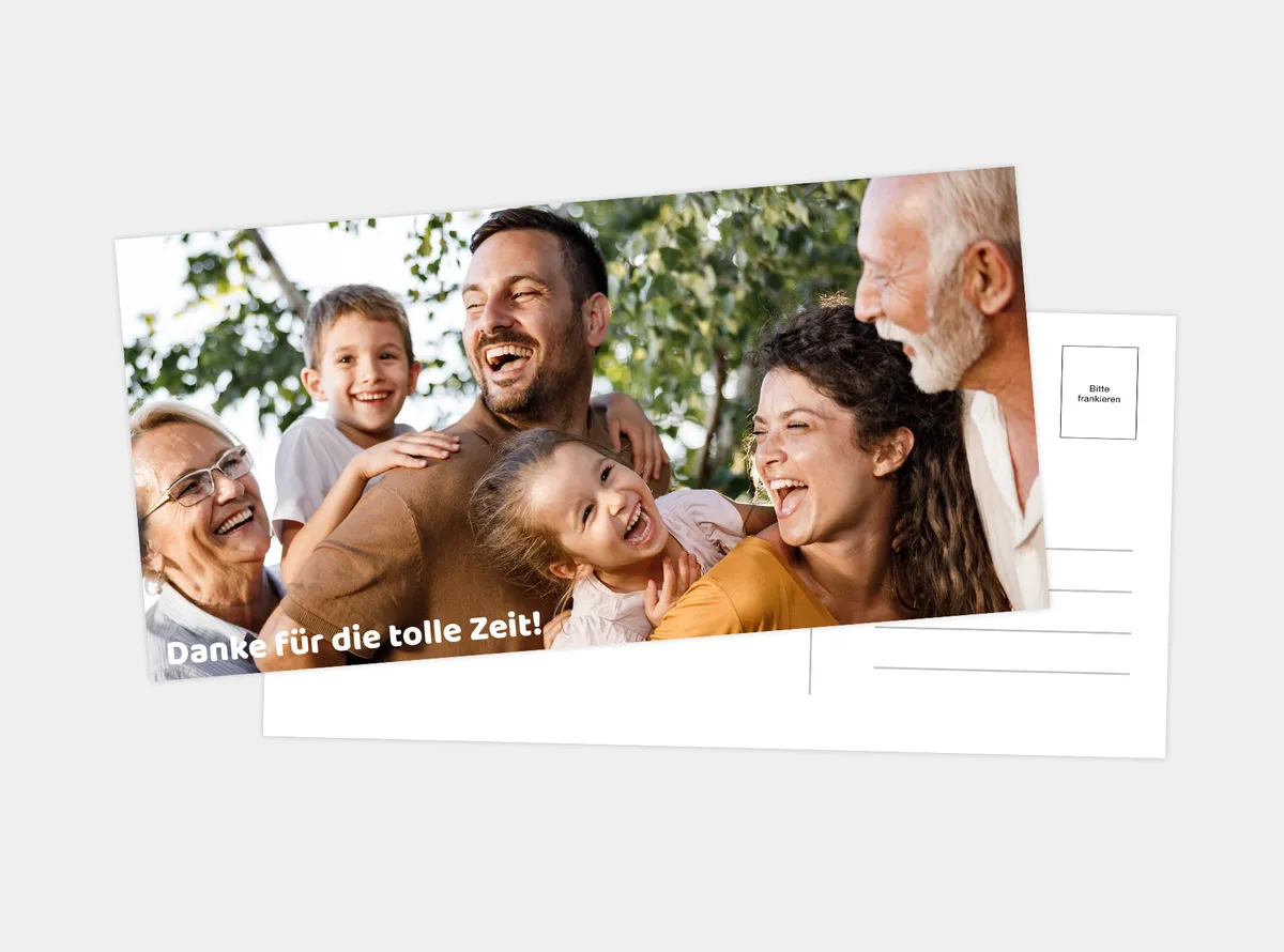 Postkarte lang | Mit Familienfoto