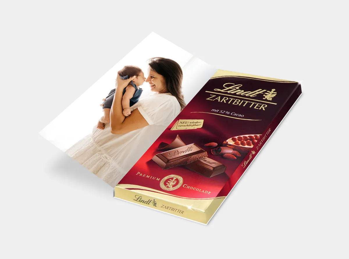 Lindt Schoko-Karte mit Foto - Liebe